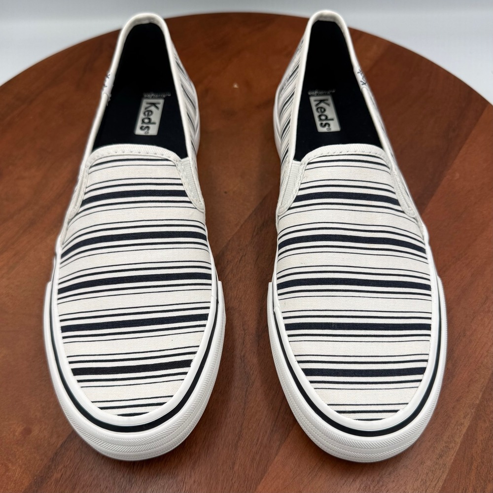 Keds Double Decker‎ Slip On Sneakers Navy White Striped WF66943 Womens 9 Coastal